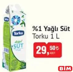 TORKU %1 YAĞLI SÜT 1 L